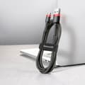 Miniatyrbild 6 av 6: Slitstark flexibel kabel USB microUSB-kabel 1,5A 2M svart och röd