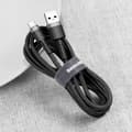 Miniatyrbillede 4 af 6: Holdbart fleksibelt kabel USB-C QC3.0 2A 2M sort og grå