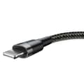 Miniatyrbild 2 av 6: Slitstark flexibel kabel USB-kabel Iphone Lightning QC3.0 2.4A 0.5M svart och grå