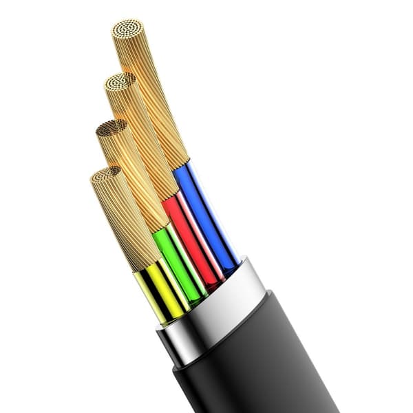 Enkelt fladt kabel USB-C 5A 40W Quick Charge 3.0 QC 3.0 23cm grå