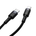 Miniatyrbillede 5 af 6: Holdbart nylonkabel USB-C PD Iphone Lightning 18W QC3.0 1m sort-grå