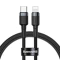 Miniatyrbillede 1 af 6: Holdbart nylonkabel USB-C PD Iphone Lightning 18W QC3.0 1m sort-grå