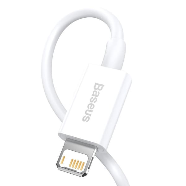 Överlägsen kabel USB-kabel Iphone Lightning 2,4A 2m Vit