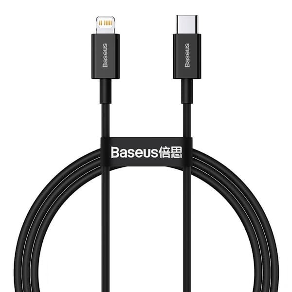 Superior USB-C Iphone Lightning kabel til hurtig opladning 20W 1m sort
