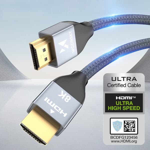 Kabel HDMI 2.1 8K 60 Hz 48 Gbps 4K 120 Hz 2K 144 Hz 3 m silver
