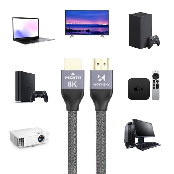 Kabel HDMI 2.1 8K 60 Hz 48 Gbps 4K 120 Hz 2K 144 Hz 3 m silver