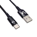 Miniatyrbillede 4 af 6: Stærkt flettet kabel USB-C 2.4A 2m sort