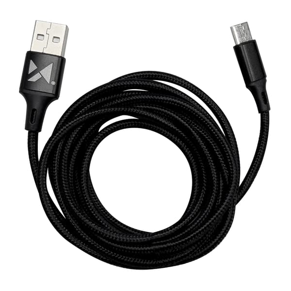 Stærkt flettet kabel USB-C 2.4A 2m sort