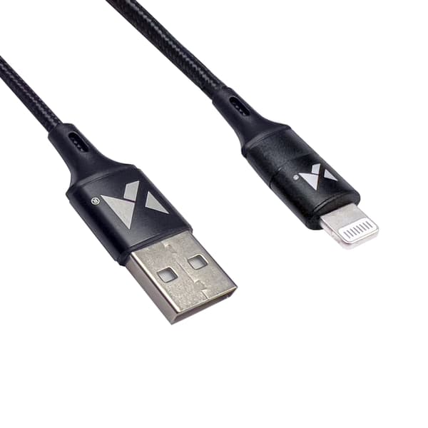 Iphone Lightning 2.4A USB kabel 1m sort