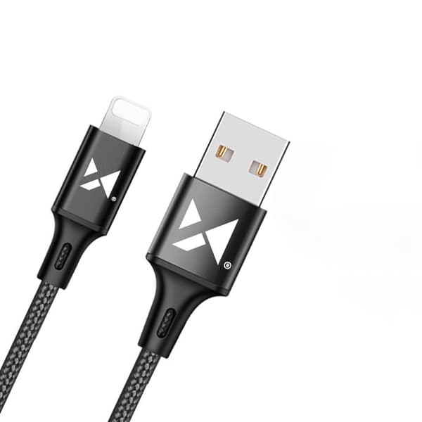 Iphone Lightning 2.4A USB kabel 1m sort