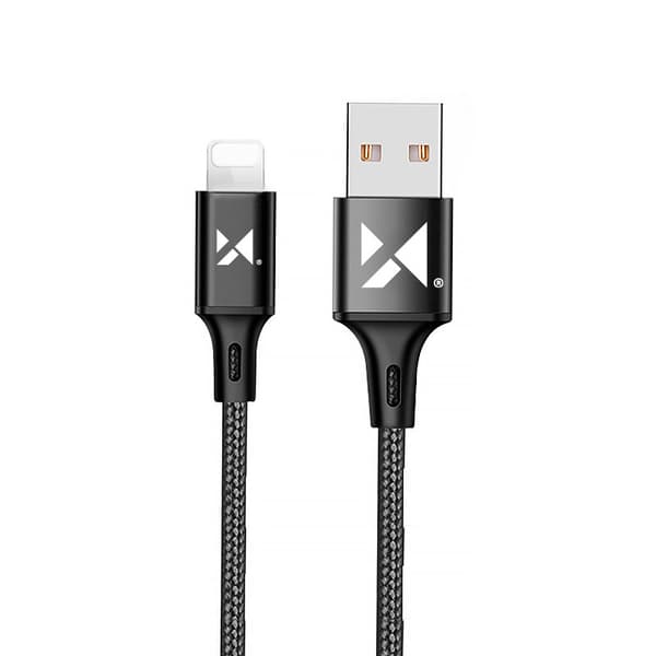 Iphone Lightning 2.4A USB kabel 1m sort