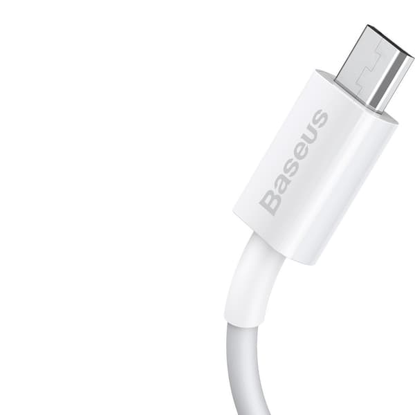 Superior kabel USB microUSB kabel til hurtig opladning 2A 1m hvid