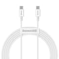 Miniatyrbillede 1 af 6: Superior kabel USB-C USB-C Quick Charge FCP 100W 5A 20V 2m hvid