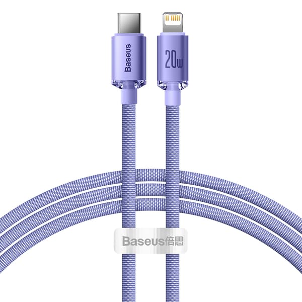 Kabel til hurtig opladning og dataoverførsel USB-C Iphone Lightning 20W 1,2m lilla