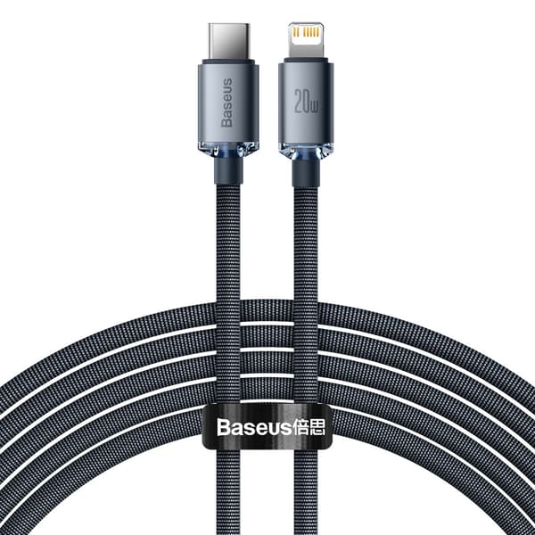 Kabel til hurtig opladning og dataoverførsel USB-C Iphone Lightning 20W 2m sort