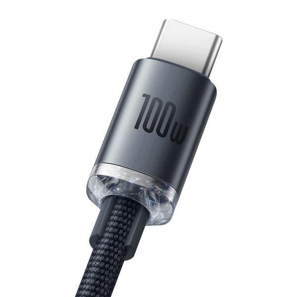 Kabel för snabbladdning och dataöverföring USB USB-C 100W 2m svart