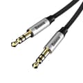 Miniatyrbild 4 av 6: Yiven M30 AUX stereo ljudkabel kabel 3,5 mm hane minijack 1m silver-svart