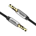 Miniatyrbild 2 av 6: Yiven M30 AUX stereo ljudkabel kabel 3,5 mm hane minijack 1m silver-svart