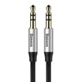Miniatyrbild 1 av 6: Yiven M30 AUX stereo ljudkabel kabel 3,5 mm hane minijack 1m silver-svart