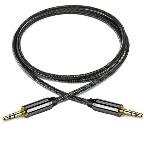 Universal kabel AUX mini jack kabel 1,5m sort