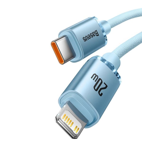 USB-C Iphone Lightning kabel hurtig opladning 20W 1,2m blå