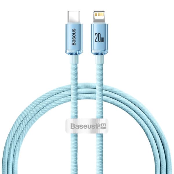 USB-C Iphone Lightning kabel hurtig opladning 20W 1,2m blå