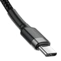 Miniatyrbild 5 av 6: Slitstark flätad kabel USB-C till USB-C QC3 2m - svart och grå
