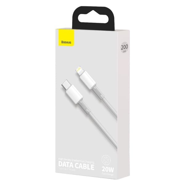 Kabel til iPhone USB-C - Lynhurtig opladning 20W 2m - hvid