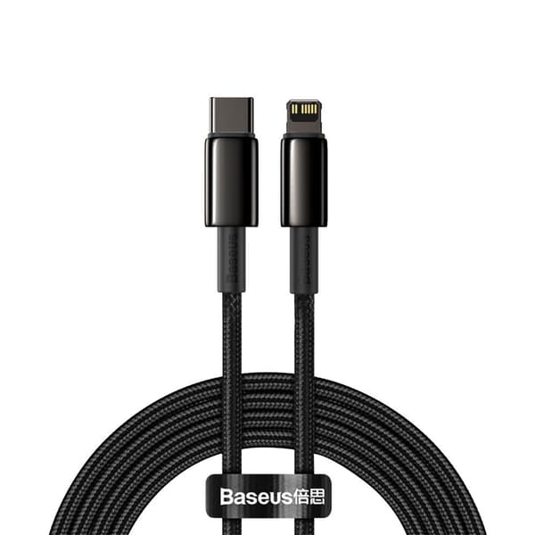 Kabel til iPhone USB-C - Lynhurtig opladning 20W 2m - helt sort