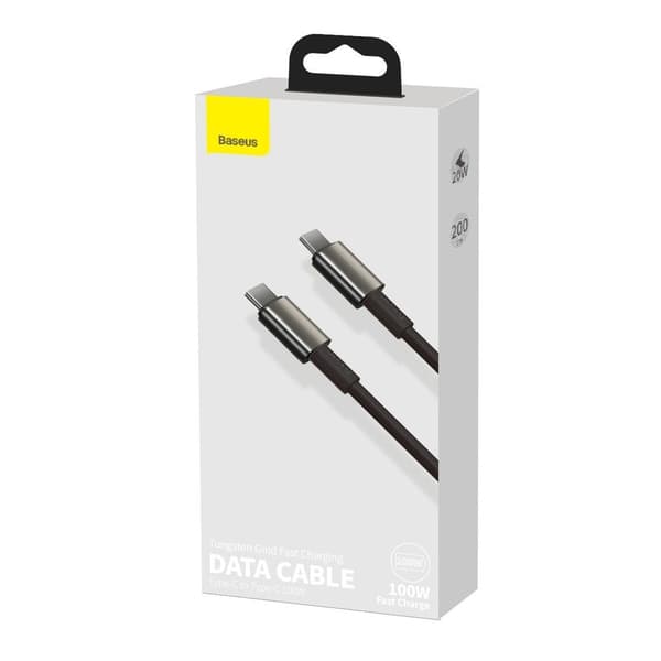 USB-C - USB-C snabbladdningskabel 100W 2m - helsvart
