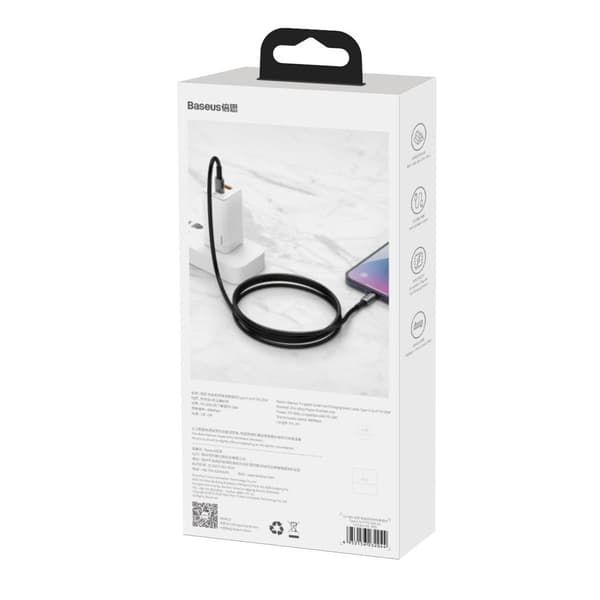 USB-C - USB-C snabbladdningskabel 100W 2m - helsvart