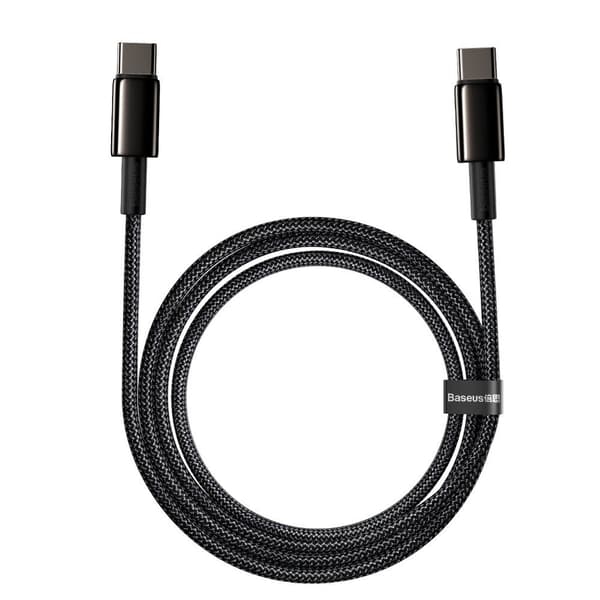 USB-C - USB-C snabbladdningskabel 100W 2m - helsvart