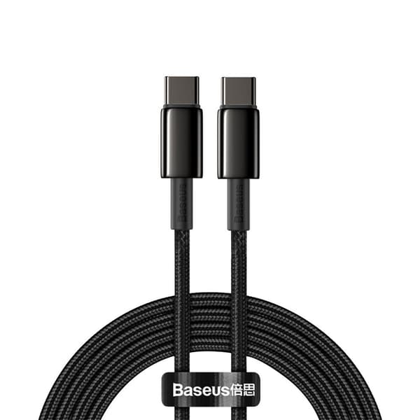 USB-C - USB-C snabbladdningskabel 100W 2m - helsvart