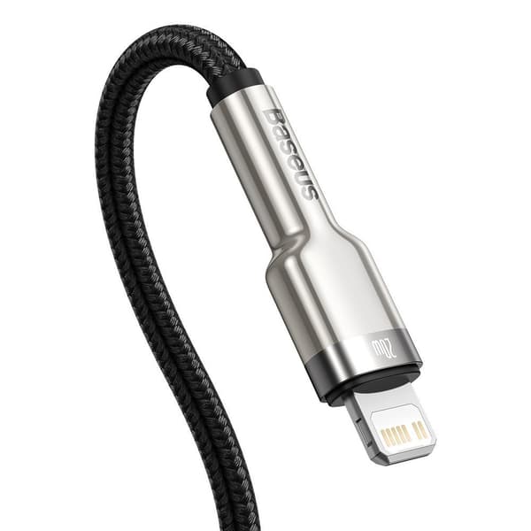 iPhone USB-C - Lightning Cafule Metal Data Virransyöttökaapeli 20W 1m - musta