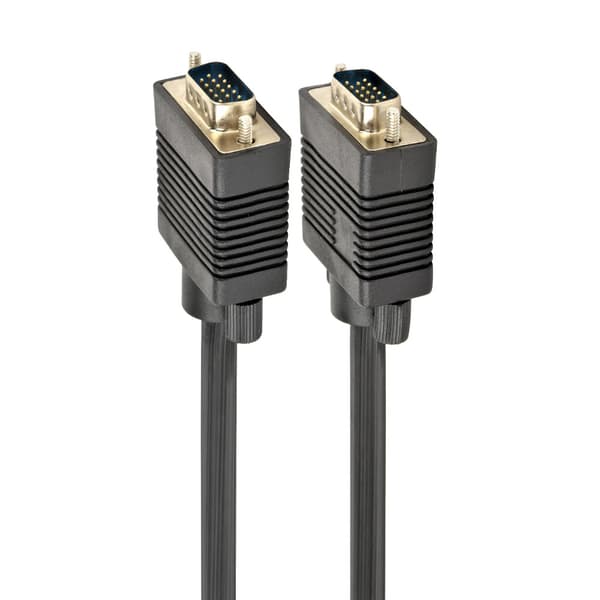 VGA-kaapeli HD15 uros–uros, 3 m – kaksinkertainen suojaus, ferriittiydin, musta