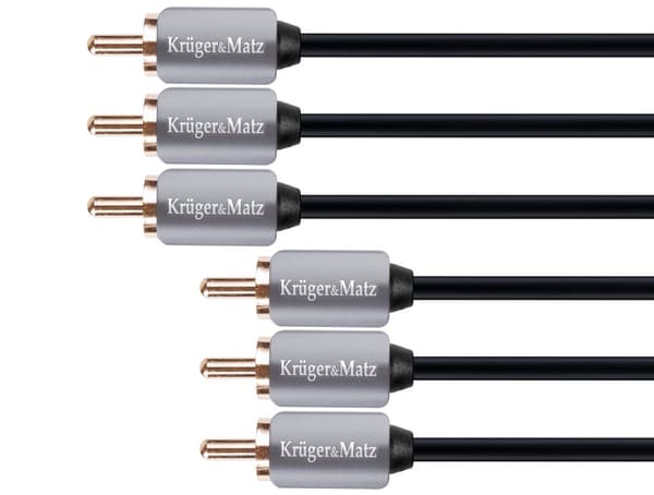 3RCA-3RCA komponentkabel 1,8m Kruger & Matz