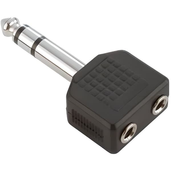 Y-adapter - ADAM HALL - 2 x 3,5 mm jack hona till 6,35 mm jack hane - Stereo - Ljudkabel