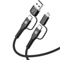Miniatyrbillede 3 af 4: 4-i-1 kabel USB-C/USB-A til USB-C/Lightning Max 60W 2 m Sort