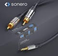 Miniatyrbild 3 av 4: sonero S-AC600-100 ljudkabel 10 m 2 x RCA 3,5 mm Svart