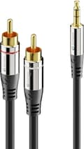 Miniatyrbild 1 av 4: sonero S-AC600-100 ljudkabel 10 m 2 x RCA 3,5 mm Svart