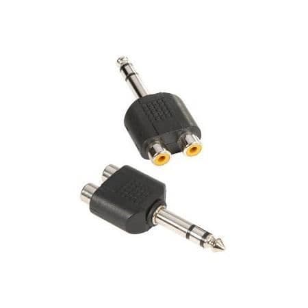 Adam Hall - Y-adapter 2 x RCA mono hona till 6,35 mm jack stereo hane