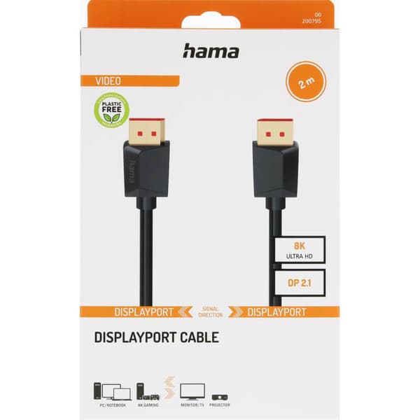 Kabel DisplayPort 2.1 8K Ultra-HD 2.0m Svart