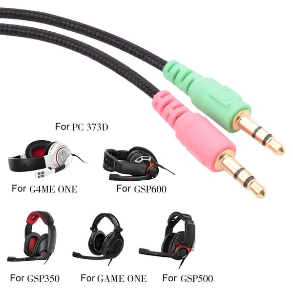 Ljudkabel till Sennheiser PC 373D GSP350 GSP500 GSP600
