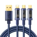 Miniatyrbild 1 av 10: 3-i-1 kabel USB - USB-C / Lightning / micro USB 3,5 A 1,2 m blå