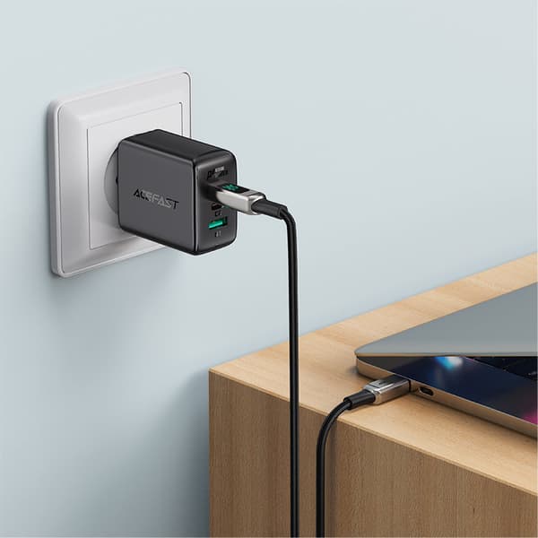 Flettet kabel med LED-skærm til iPhone MFI USB-C - Lightning 1,2m 30W 3A sort