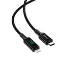 Miniatyrbillede 2 af 6: Flettet kabel med LED-skærm til iPhone MFI USB-C - Lightning 1,2m 30W 3A sort