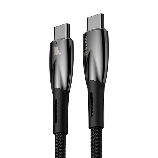 Glimmer Series USB-C 480Mb/s PD 100W hurtigopladningskabel 2m sort