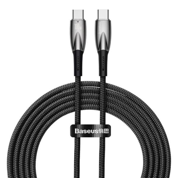 Glimmer Series USB-C 480Mb/s PD 100W hurtigopladningskabel 2m sort