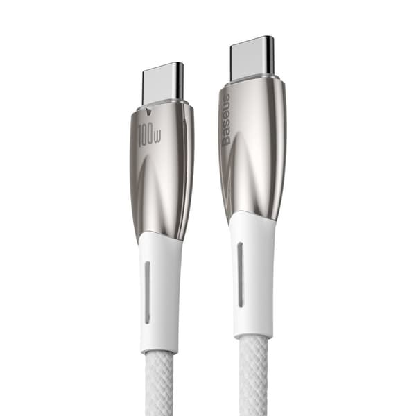 Glimmer Series USB-C 480Mb/s PD 100W hurtigopladningskabel 2m hvid