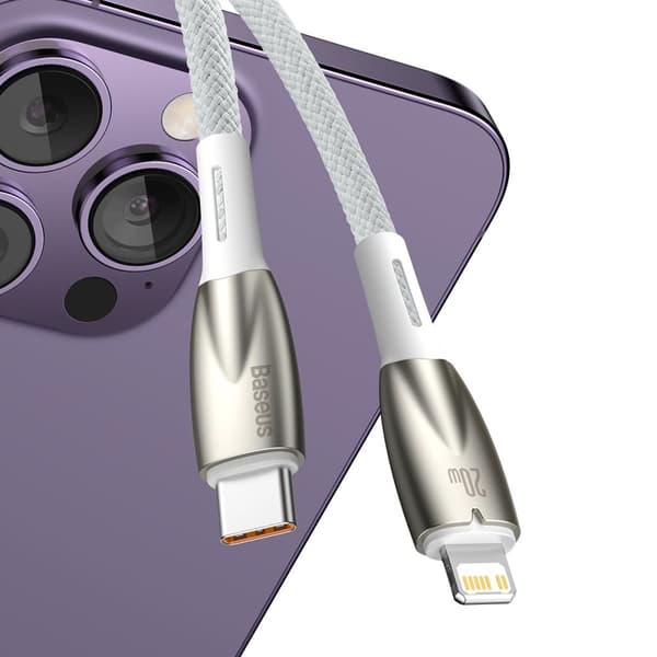 Kabel til hurtigopladning iPhone USB-C - Lightning 480Mb/s PD 20W 1m hvid